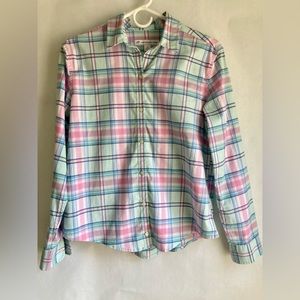 SOUTHERN TIDE Plaid Button-down - Women’s Pink & Mint - Small